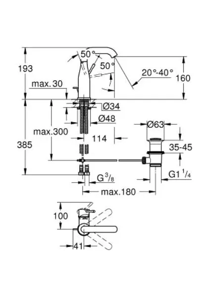 Grohe Essence Tek Kumandalı Lavabo Bataryası M-Boyut - 24173DL1 - 2