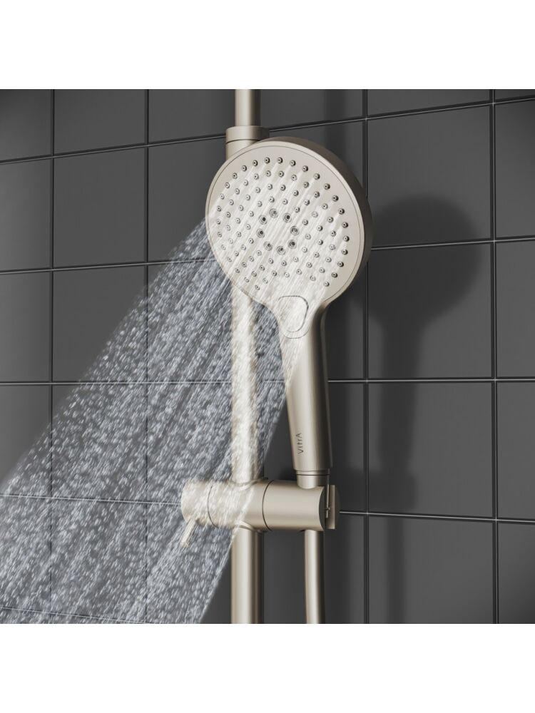 Vitra AquaHeat Bliss 240 2F Duş Kolonu ve Termostatik Duş Bataryası Sistemi, Fırçalı Nikel - 4