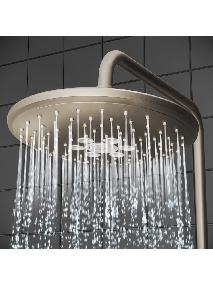 Vitra AquaHeat Bliss 240 2F Duş Kolonu ve Termostatik Duş Bataryası Sistemi, Fırçalı Nikel - 2