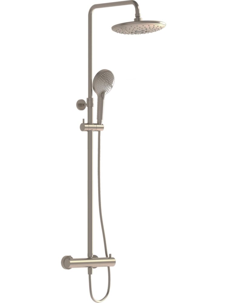 Vitra AquaHeat Bliss 240 2F Duş Kolonu ve Termostatik Duş Bataryası Sistemi, Fırçalı Nikel - 1